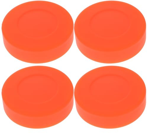 Toddmomy 4pcs Orange Hockey Training Puck, Official Size, PVC, Rubber, Set of 4, Orange