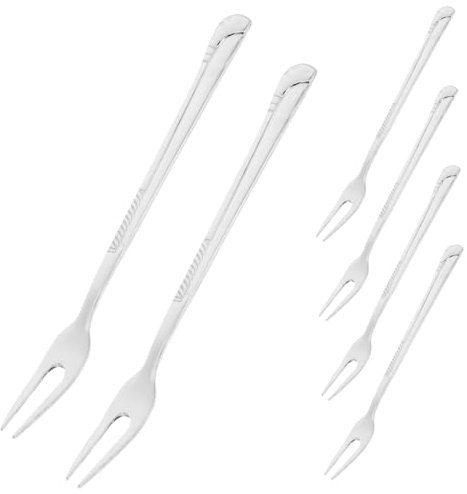 CLISPEED 6 Forchette Per Sottaceti, Forchette Da Dessert, Forchette in Acciaio Inox, Utensili Da Cucina Per Frutta