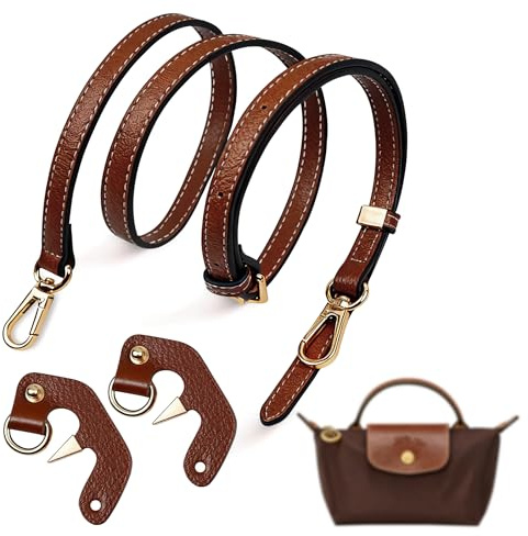 Correa para Longchamp Bolso, Correa de Hombro Ajustable para Bolso, Bolso de Hombro Leather Shoulder Strap con 2 Adaptador, Compatible con Bandoleras y Bolsos Cruzados
