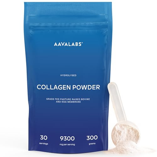Collagene Idrolizzato in Polvere [300g] 9300mg | Peptidi di Collagene in Polvere Integratore da Bovini Grass Fed Allevati al Pascolo, con Acido Ialuronico da Membrana d’Uovo - Non Aromatizzato