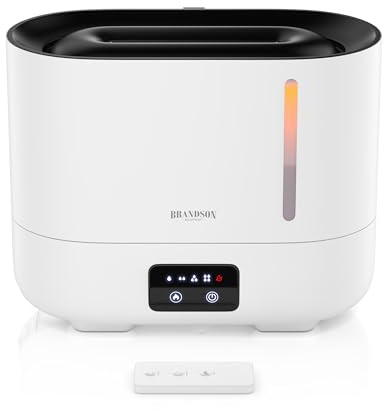 Brandson - Luftbefeuchter 3 Liter mit Fernbedienung - Display digital - Ultraschallvernebler – 4 Nebelstufen - Aromafach - Farb-LEDs – Flammeneffekt - autom. Abschaltung - Schlafzimmer Kinderzimmer