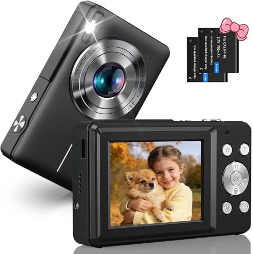 Cámara de Fotos Digital 1080P 44 MP cámara de Fotos con Zoom Digital de 16 x cámara compacta portátil Vlogging cámara Digital para niños Adolescentes Principiantes