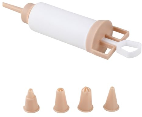 Daleweo Garnier Siringa per glassa con 5 beccucci, set per cupcake, ciambelle, biscotti e pasticcini