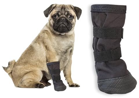 Targonix Zapatos para perros, protección para patas de perro, talla S, color negro, con cierre de , suela antideslizante para paseos, invierno, nieve y uso diario al aire libre