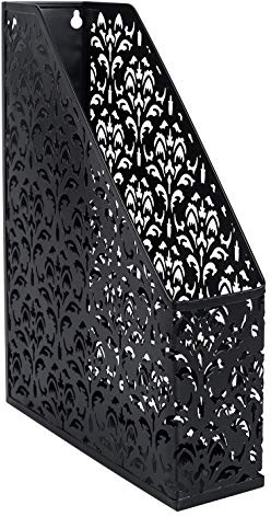 EasyPAG Metal Vertical Estante Revistero A4 Organizador Documentos Soporte Archivos Clasificador Papeles Almacenamiento Escritorio Bandeja Oficina,Negro