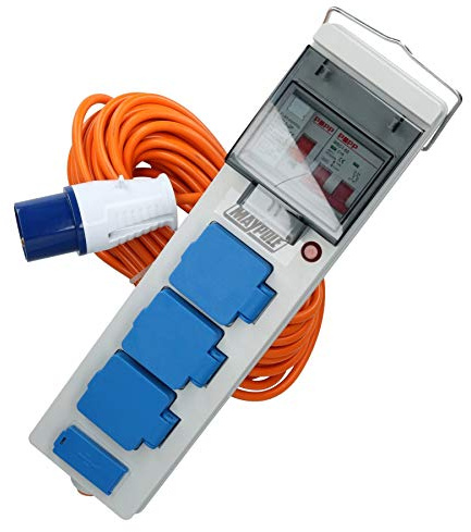 AB Tools Tent Caravan Campsite Mains Electric Hook Up with RCD, USB & 15m Cable
