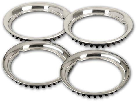 Anillo decorativo para llantas (4 unidades) de 13 pulgadas de acero inoxidable, universal, apto para llantas de acero