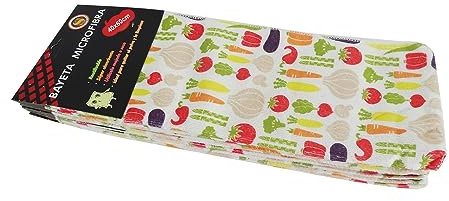 Super Mundo - Paños de Limpieza de Microfibra, Bayetas Microfibras, 12 Unidades, Ideal para Limpieza,Cocina,Coche, Baño, 30 X 40 cm (Frutas)