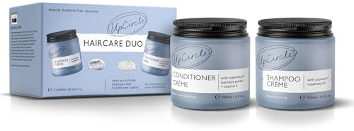 UpCircle Haircare Duo – Shampoo and Conditioner Crème – Rosemary Oil , Coconut Oil + Vitamin E – Prevents Frizz, Protects Scalp + Boosts Circulation – Vegan , Cruelty-Free + Sustainable