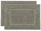 ZOLLNER 2er Set Badematten in 50x70 cm - saugstarke und Flauschige Badvorleger aus Baumwolle - bis 60°C waschbar - für Fußbodenheizung geeignet - in Taupe - Hotelqualität