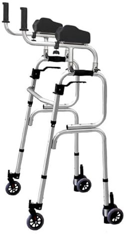 Gehbock mit 4 Lenkrollen, Gehhilfe Aus Aluminium,Höhenverstellbar, Standard Klappbarer Walker,Gehwagen Für Senioren