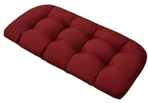 joomie Garden Bench Cushion 2-3 Seater, 10cm Thick Outdoor Waterproof Bench Seat Cushion Seat Pad for Patio Furniture Garden Lounger Wicker, Wicker loveseat and Patio Chair(Red,41x106cm)