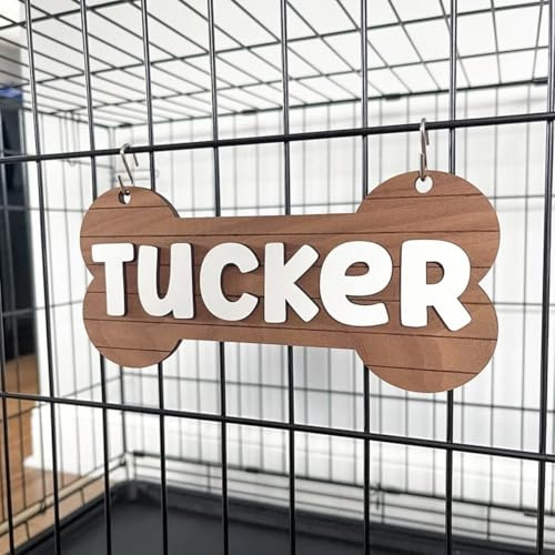 Letrero de cajón personalizado, decoración personalizada for perros, etiqueta colgante for cajón, letrero de cajón con nombre personalizado, nogal, regalo personalizado for mascotas, amante de los per