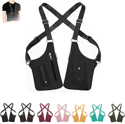 Bolso Bandolera Para Hombre, bolsa de arnés antirrobo, Bolsa de hombro para las axilas, Cartera con correa para las axilas, Correa Có Y Ligera Llaves, Cartera, Soporte Auriculares (Black)