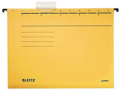 Leitz 19853015 Hängemappe Alpha , Colorspankarton, 5 Stück, gelb