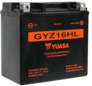 Yuasa GYZ16HL - Batería para moto VRLA AGM (12 V, 240 CCA, sin mantenimiento)