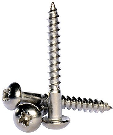 No.10 x 2 (5 x 50) A2 Stainless Steel Pozi Pan Head Wood Screws Round Head Screw DIN 7996-20 Pack