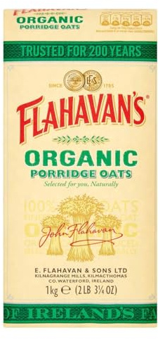 Flahavan's Organic Porridge Oats | 100% Wholegrain Rolled Oats | Trusted For Over 200 Years | Product of Ireland | 2.2 Lbs (1kg)