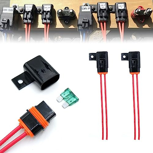 parts PTT Pack de 2 Portafusibles en línea/aéreo IP67 impermeables/estanco 30A ATO/ATC con 2 fusibles incluidos – con materiales resistentes – Para coche, camión, barco, camper y audio marino