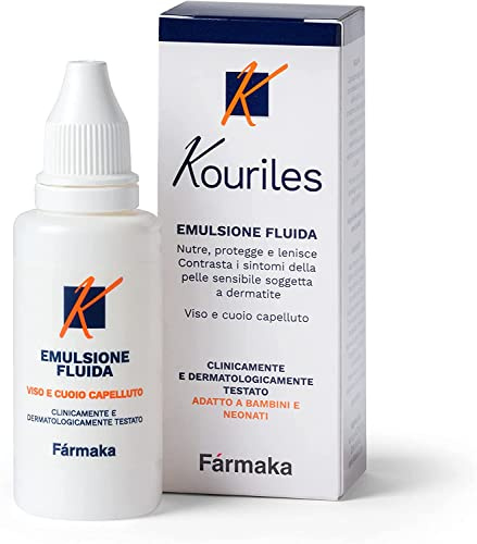 Kouriles Emulsione Fluida Idratante e Protettiva per Viso e Cuoio Capelluto contro Arrossamento e Prurito 30 ml