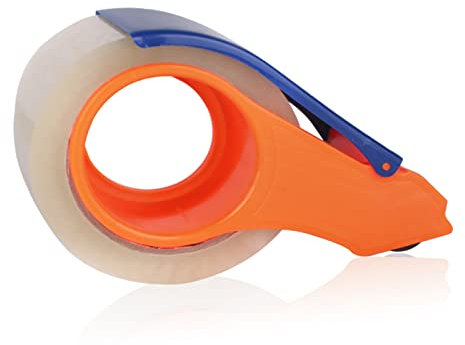 MERCURY TEXTIL- Precintadora de Cintas, Cintas para Embalajes con Dispensador, Transparente, 100m x 48mm (1 Precintadora + 2 Cintas)