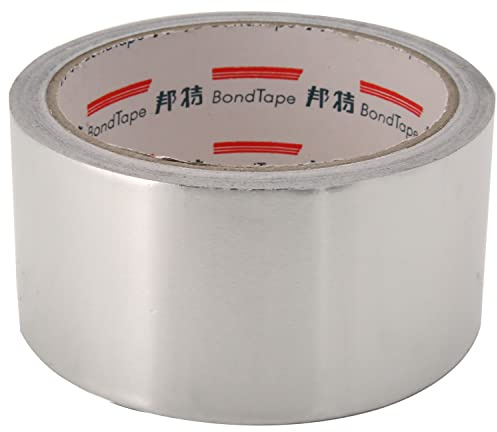 Jyving 1Pcs Silver Aluminium Foil Tape Adhesive Sealing Tape Heat Resistance Duct Repairs Aluminium Foil Adhesive Tape 48mmx17m