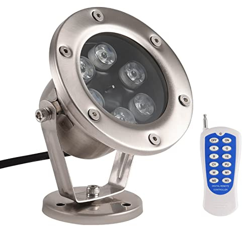Hilittvne Underwater LED Lights, 18W RGB Color Changing Spotlights, IP68 Waterproof Submersible Spotlights Suitable for Garden Yard Lawn Pathway （Not Include Transformer）