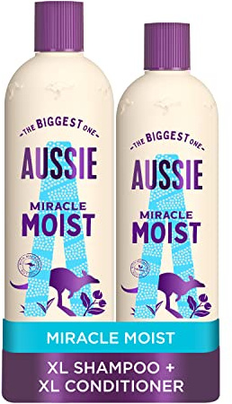 Aussie Shampoo And Conditioner Set For Dry, Damaged Hair, Miracle Moist, With Macadamia Nut Oil, Cruelty Free, XL VALUE PACK, 1145ml, (Pack of 2)