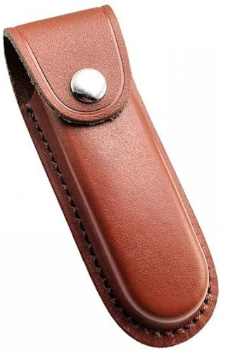 BWLEANSY Etui Couteau Cuir,Gaine de Couteau Étui,Gaine de Couteau de Chasse,Gaine Couteau Poche avec Boucle de Ceinture à Fermeture à Pression pour Couteau de Poche Pliant(sans Couteau) (Brun)
