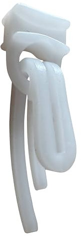 rewagi 100 Steckhaken - Gardinenhaken & 100 Ösengleiter CIE - Überklipshaken, Faltenhaken für Gardinenschiene/Gardinenleiste - weiß (Gardinenhaken - Doppelt)