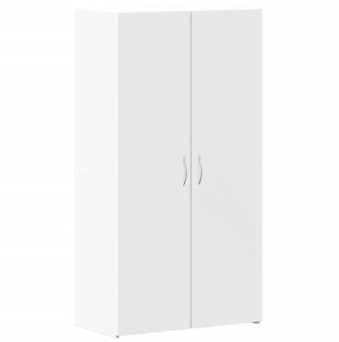 vidaXL Aktenschrank, Büroschrank mit Stauraum 2 Türen, Lagerschrank für Büro, Schrank Büromöbel Aufbewahrungsschrank, Weiß Holzwerkstoff