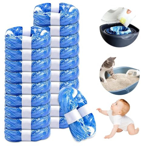 PARPAT 20er-Pack 4.5M Windeleimer Nachfüllkassetten Nachfüllfolie Abdichtung Zähigkeit, Windeleimer Geruchsdicht Kompatibel mit Meisten Windeleimern, für Litter Locker Nachfüllkassette