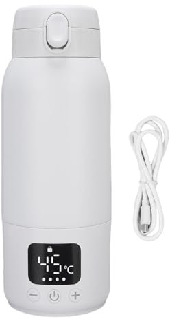 Pssopp Calentador de Botellas Portátil, Hervidor Eléctrico de Viaje Recargable IPX6 a Prueba de Agua de 500 Ml para la Leche Materna Fórmula de Agua