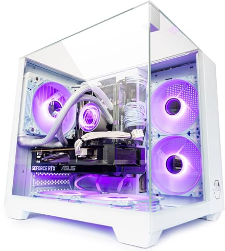 Gaming PC Venom White Wasserkühlung, RGB, bis 128GB RAM, GTX 1660S/ RTX 3050/ RTX 5060, bis 2TB SSD, Intel E5, WiFi, BT (2. Grafikkarte: NVIDIA RTX 3050, 32GB RAM | 240GB SSD)