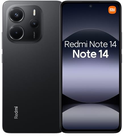 XIAOMI Redmi Note 14 4G Smartphone 8GB + 256GB Display AMOLED 6.67 FHD+ 120Hz, procesador MediaTek Helio G99-Ultra, cámara de 108MP, carga rápida de 33W, 5500mAh Negro (no incluye cargador)