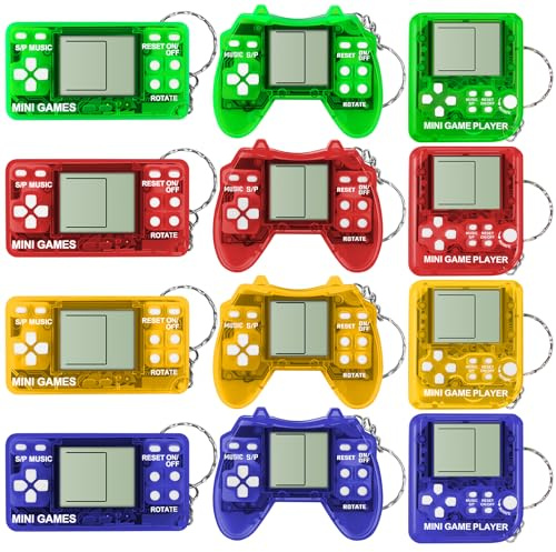 Vicloon 12 Pezzi Portachiavi con Gioco di Mattoni, Bomboniere per Feste di Videogiochi, Articoli per Feste di Compleanno per Ragazzi, Premio Lucky Dip per Ragazzi e Ragazze(12PCS)
