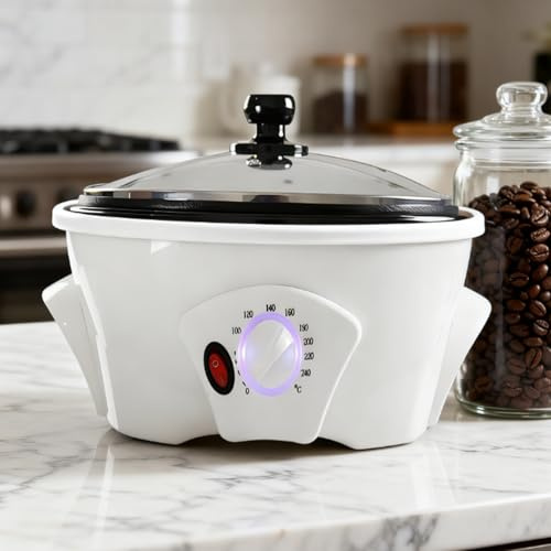 smafoseedding Multi-Purpose Hot Air Electric Coffee Bean Roaster Machine For Home Use,800g Capacity,100-240°C Adjustable Temperature & Auto Stirring Rod For Nuts,Seeds,Grains & Popcorn