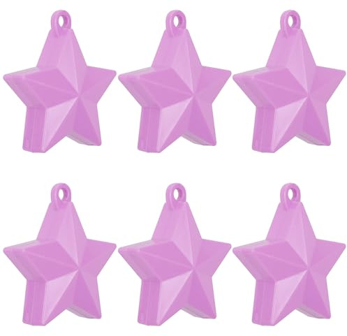 ANDRESLAD Set 6 Pesi per Palloncini a Stella Cava, Accessori in Plastica Riutilizzabili, Stabilizzatori per Decorazioni Matrimonio e Feste, Peso Regolabile per Palloncini Tavolo