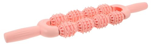 Gogogmee Bâton de Massage pour Mollets à Picots, Rouleau Relaxant Rose Sakura à 8 Roues, Outil Manuel Portable pour Yoga, Récupération Sportive et Soulagement Musculaire des Jambes