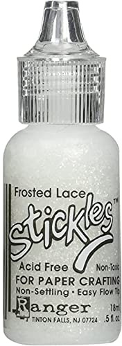 Ranger Frosted Lace Stickles, Synthetic Material, White, 2.5 x 2.5 x 7.5 cm