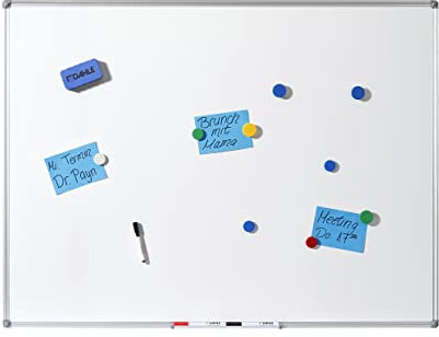 Dahle 96151 Basic Whiteboard (Beschreibbare Magnettafel in stabilem Alurahmen, 60 x 90 cm)