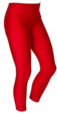 Leggings da danza, per ragazze, aderenti, senza piede, in nylon Red 11-12 Anni