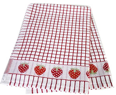 Samuel Lamont Poli-dri Jacquard Geschirrtuch Erdbeere, Rot