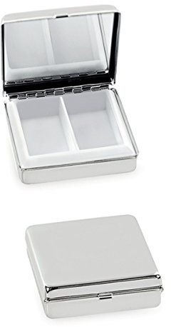 SILBERKANNE Zahndose, Haardose, Pillendose 5x5x1,5 cm Premium Silber Plated edel versilbert. Hochwertiges und stabiles Produkt