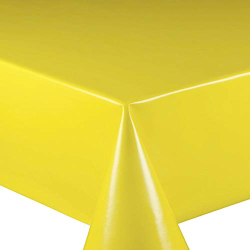 Wachstuch Wachstischdecke Tischdecke Gartentischdecke Glatt Uni Gelb Breite & Länge wählbar 100 x 100 cm Eckig abwaschbar