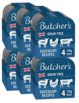 Butcher's Grain Free Succulent Recipes Wet Dog Food Trays Variety pack, 3.6kg (24 x 150g)