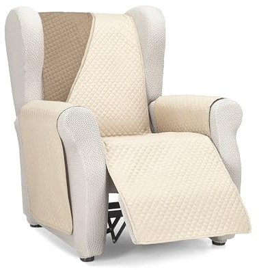 Martina Home Diamond Copridivano imbottito 1 Posto/Relax - Beige/Pelle