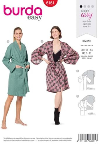 burda Schnittmuster Damen Kimonos mit Bindegürtel 6161