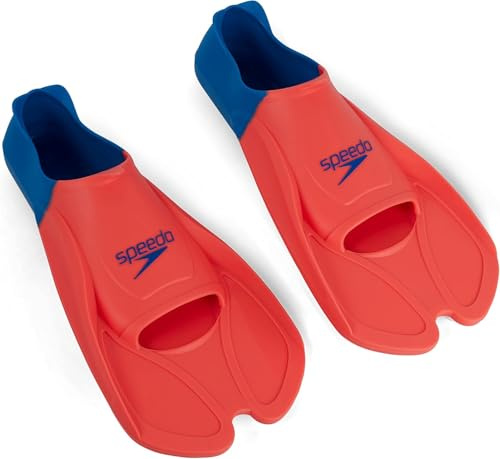 Speedo Unisex Biofuse Flossen für Schwimmtraining | Bequeme Passform | Ergonomisches Design | Schwimmtraining Fluro Tangerine/Poolblu/Bluflm 2-3