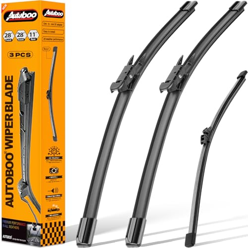 AUTOBOO 28+28 Windshield Wipers with 11 Rear Wiper Blade Replacement for Ford Escape 2013-2019 -Original Factory Quality (Pack of 3)